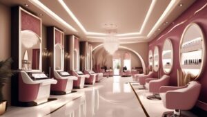 An image of a luxurious and modern nail salon in Qatar with elegant decor, state-of-the-art equipment, and a team of skilled nail technicians.